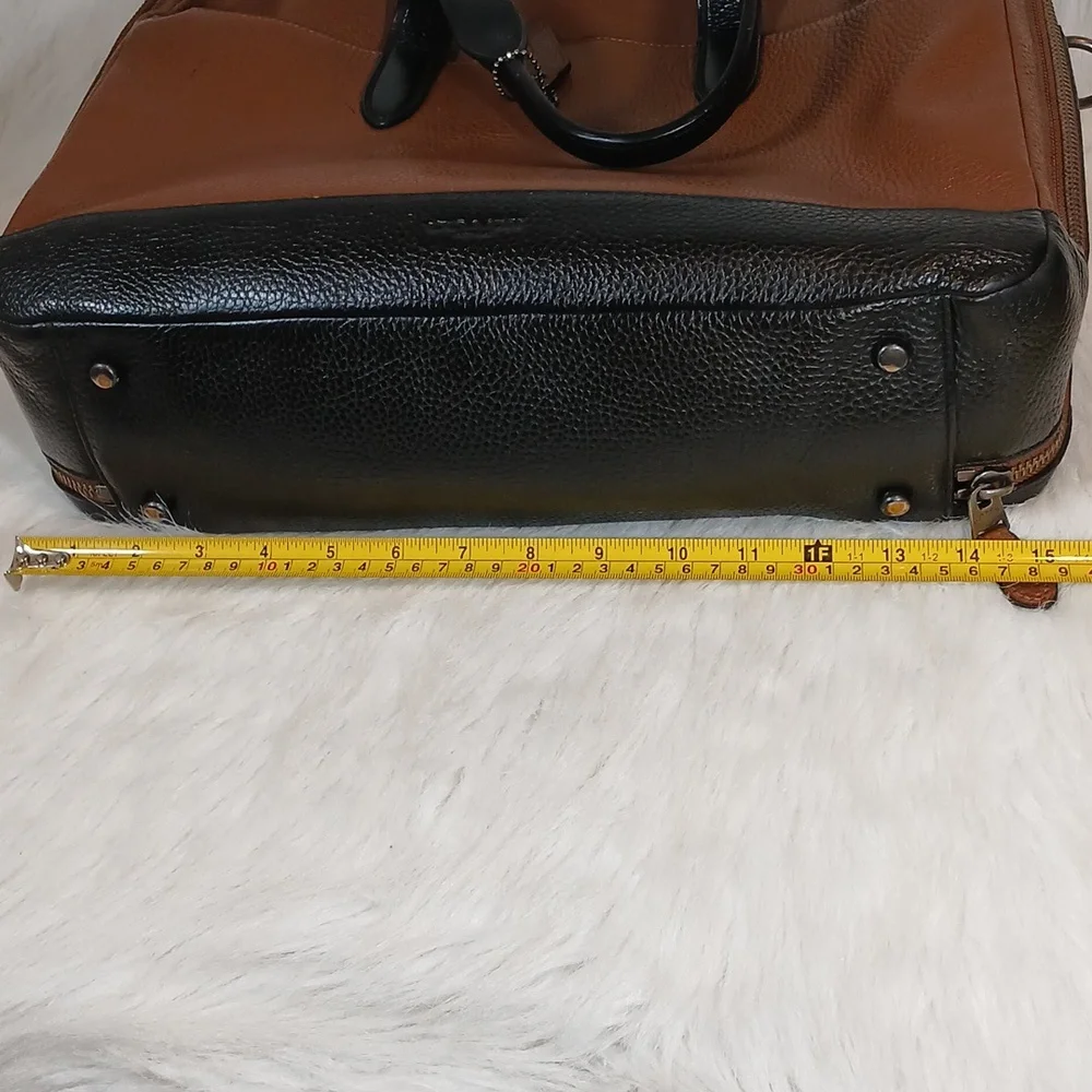 Coach Hamilton Brown Leather Double Zip Men's Briefcase/ Shoulder Bag - Picture 15 of 16